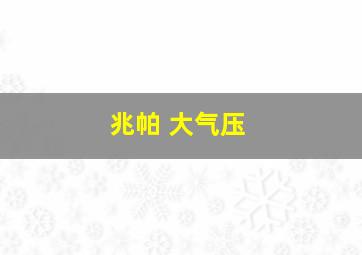 兆帕 大气压